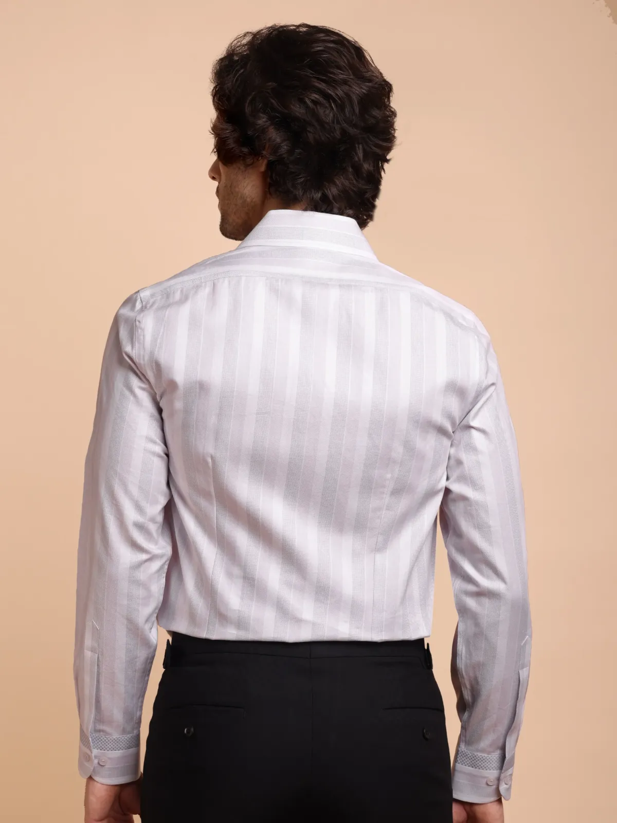 Pure Cotton Non Iron Sea Lavender Shirt - Dobby Weave