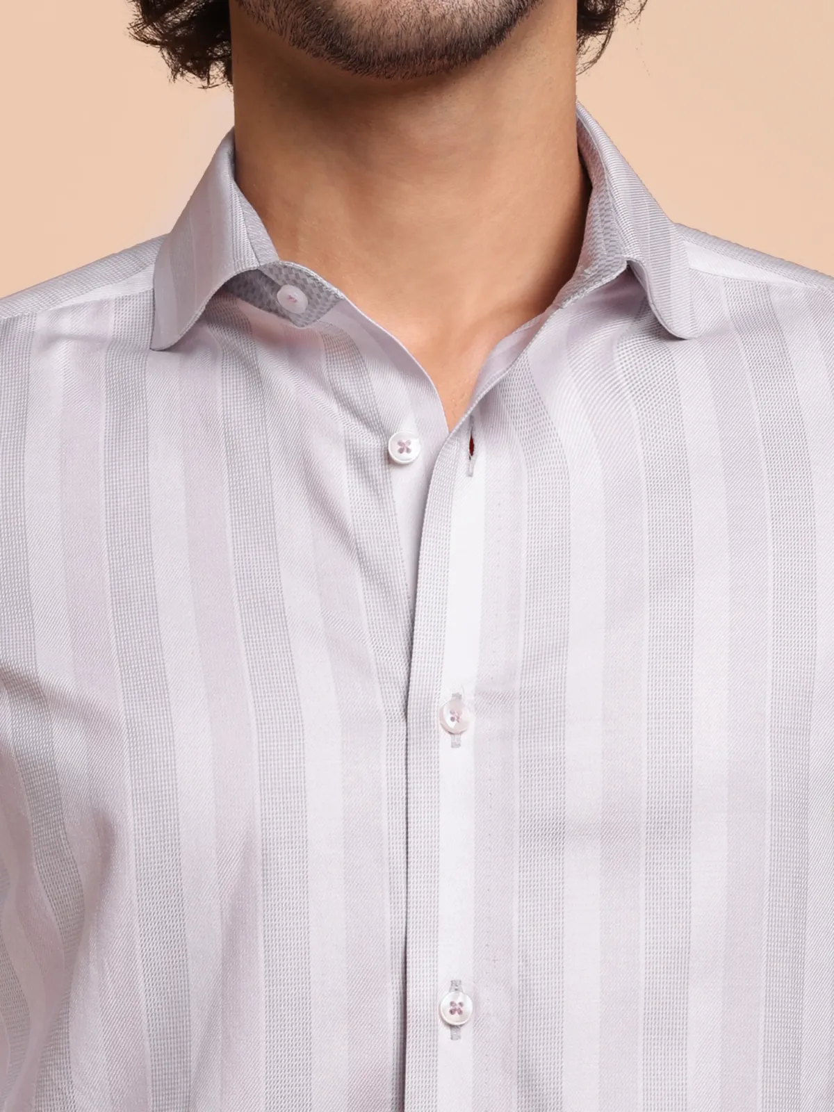 Pure Cotton Non Iron Sea Lavender Shirt - Dobby Weave