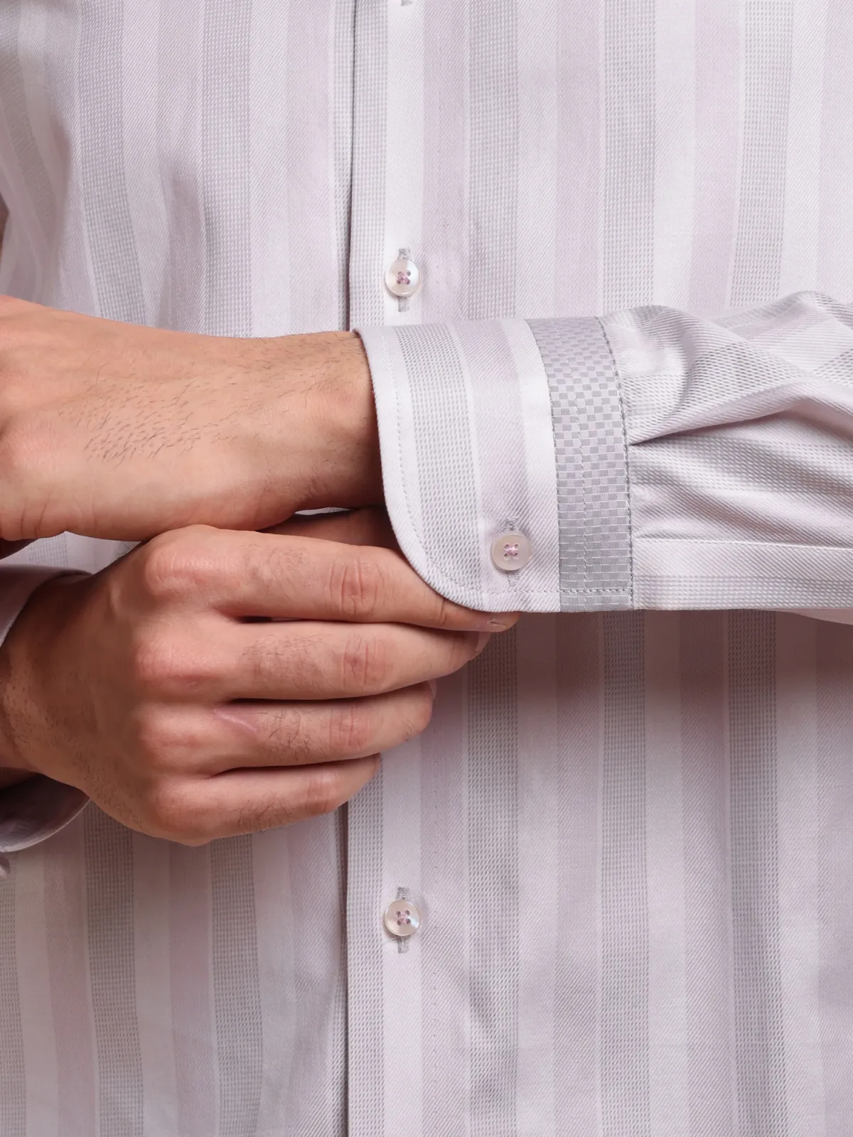 Pure Cotton Non Iron Sea Lavender Shirt - Dobby Weave
