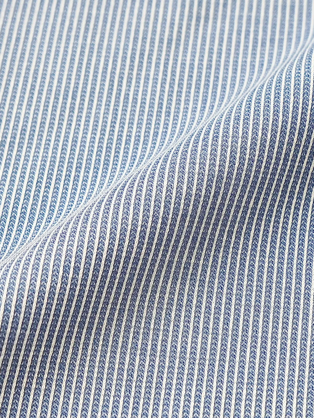 100% Cotton - Stretch Sky Mist with White Stripe Shirt