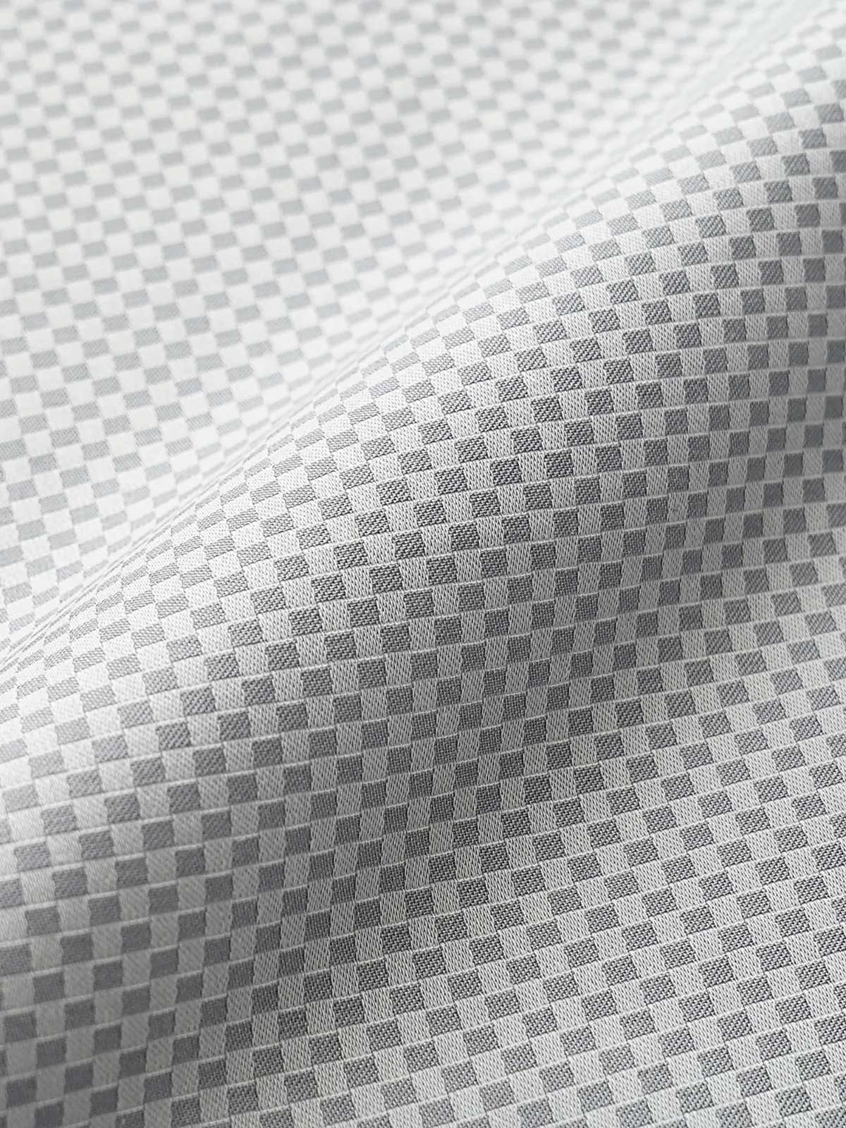 Pure Cotton Non Iron Smoke Checkerboard Shirt - Dobby weave