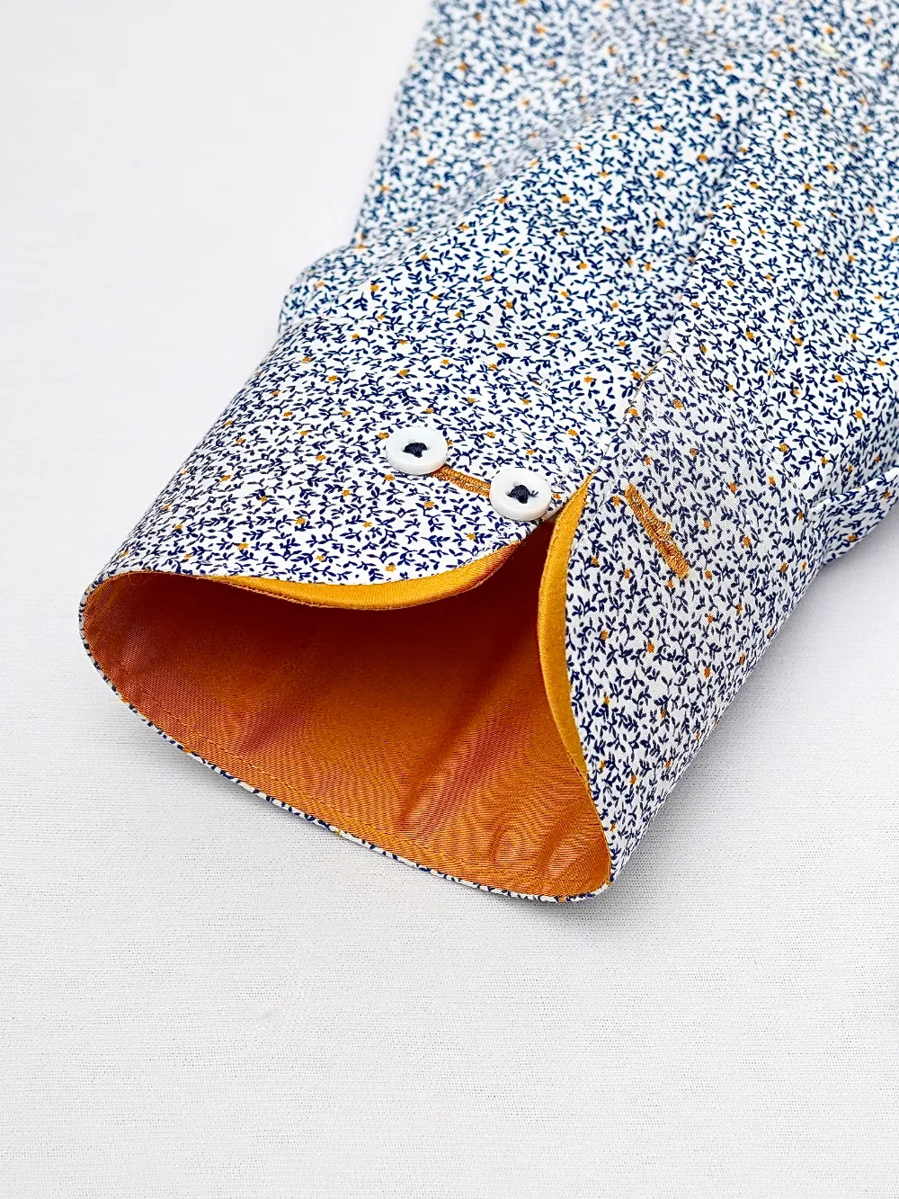 Pure Cotton Micro Blue Floral Shirt - Twill Weave