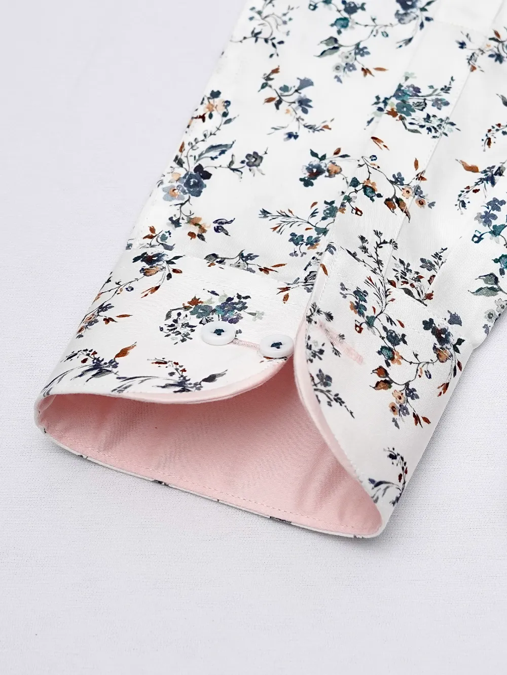 Pure Cotton Peachy Floral Shirt - Twill Weave