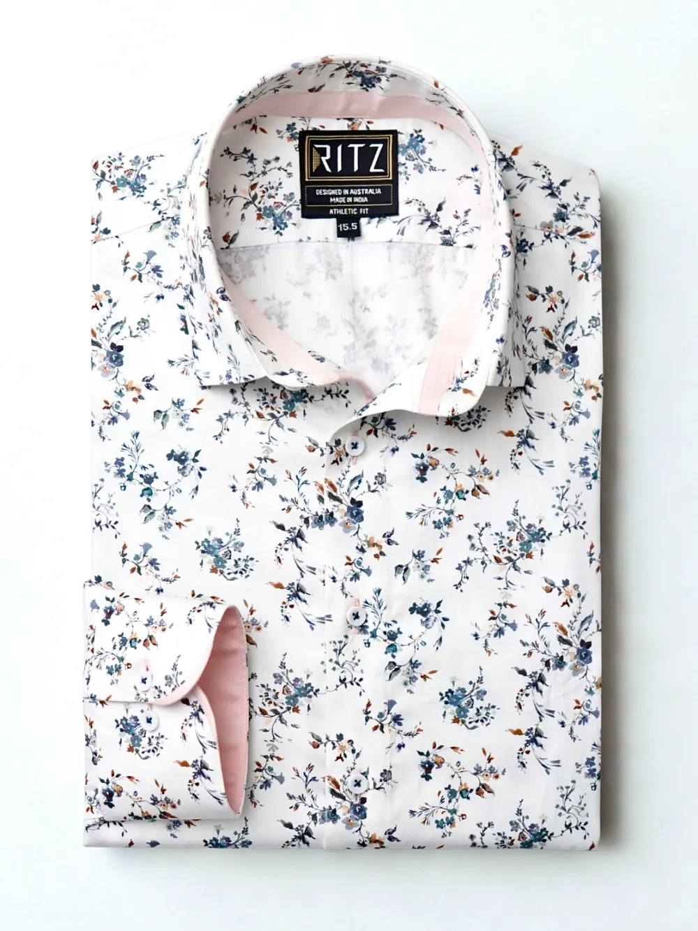 Pure Cotton Peachy Floral Shirt - Twill Weave