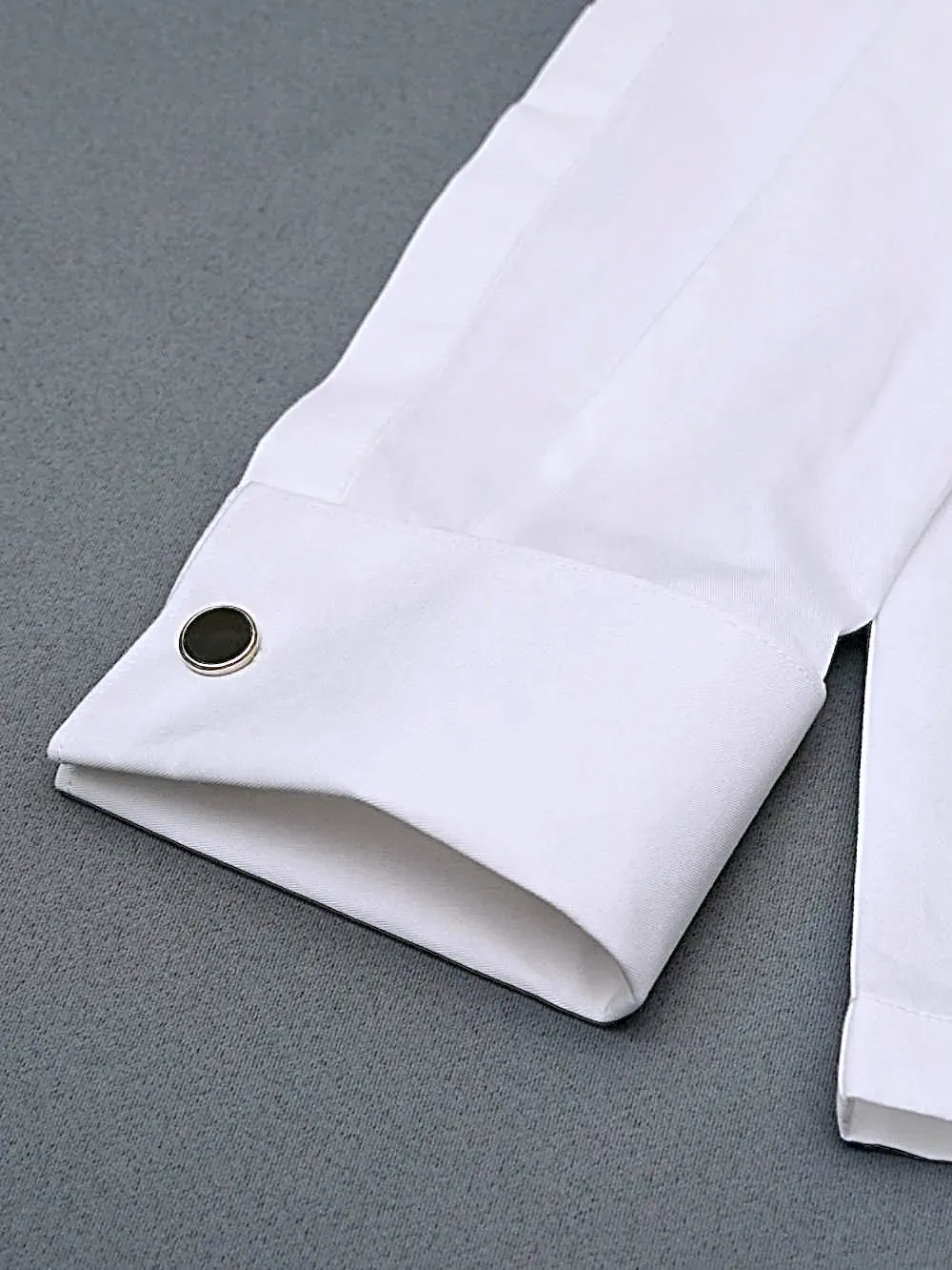 100% Cotton White Tuxedo Shirt - Twill Weave