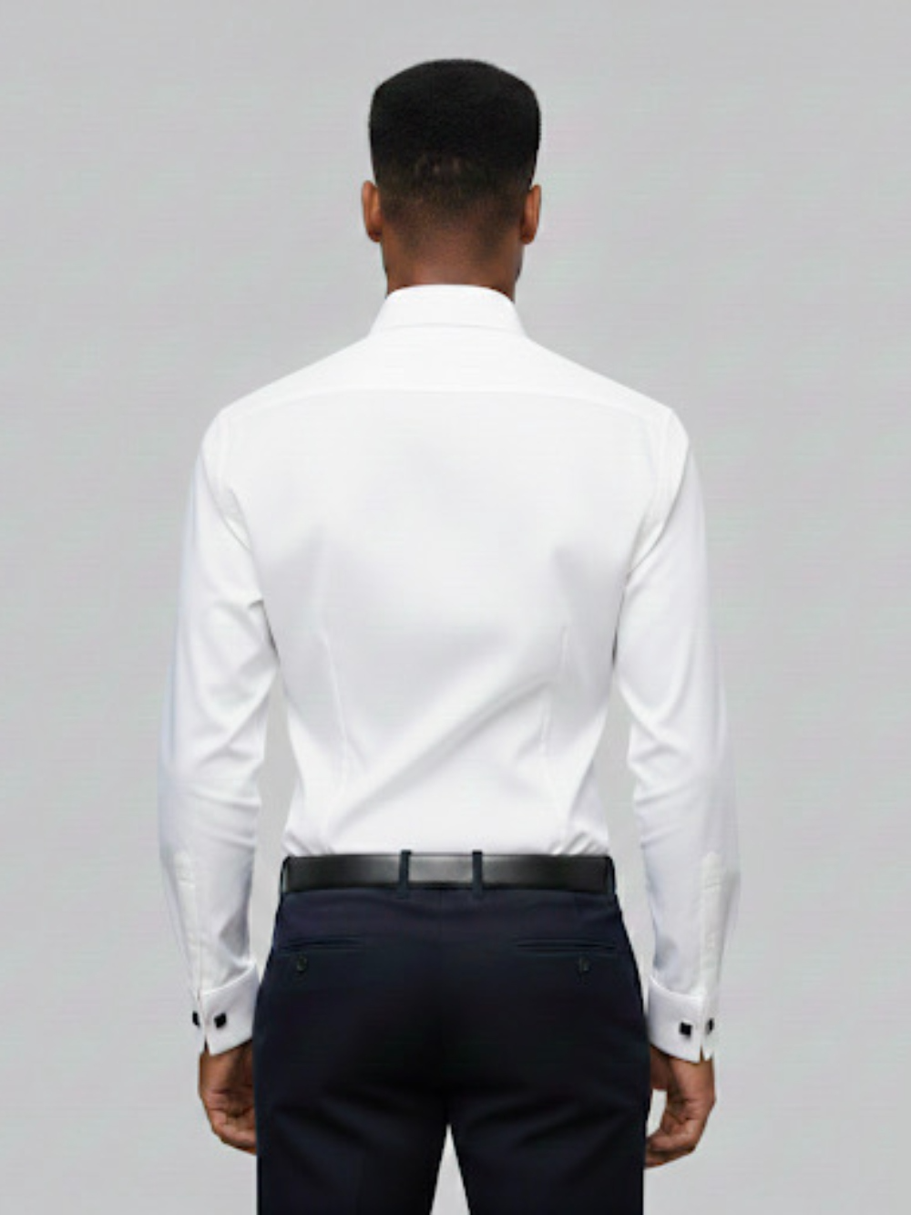 Non-Iron 100% Cotton White Shirt - Jacquard Weave