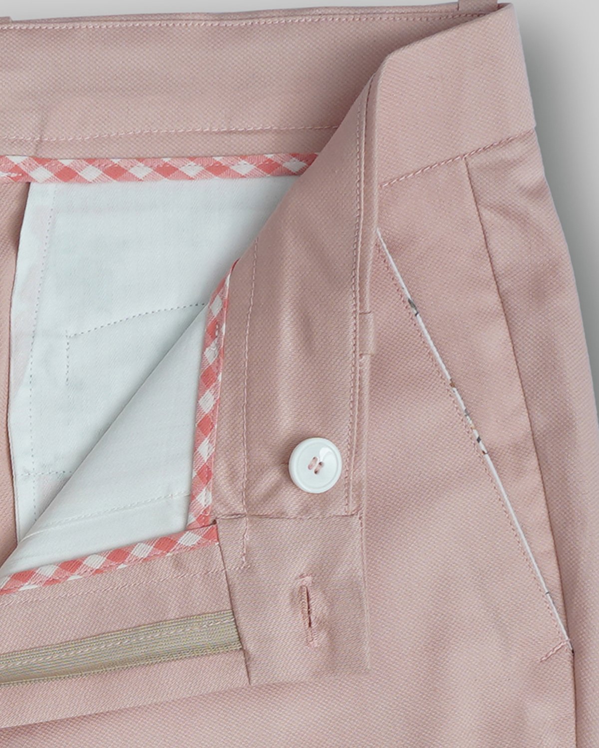 Cotton Short with Jacquard Weave and Extra Stretch - Peach