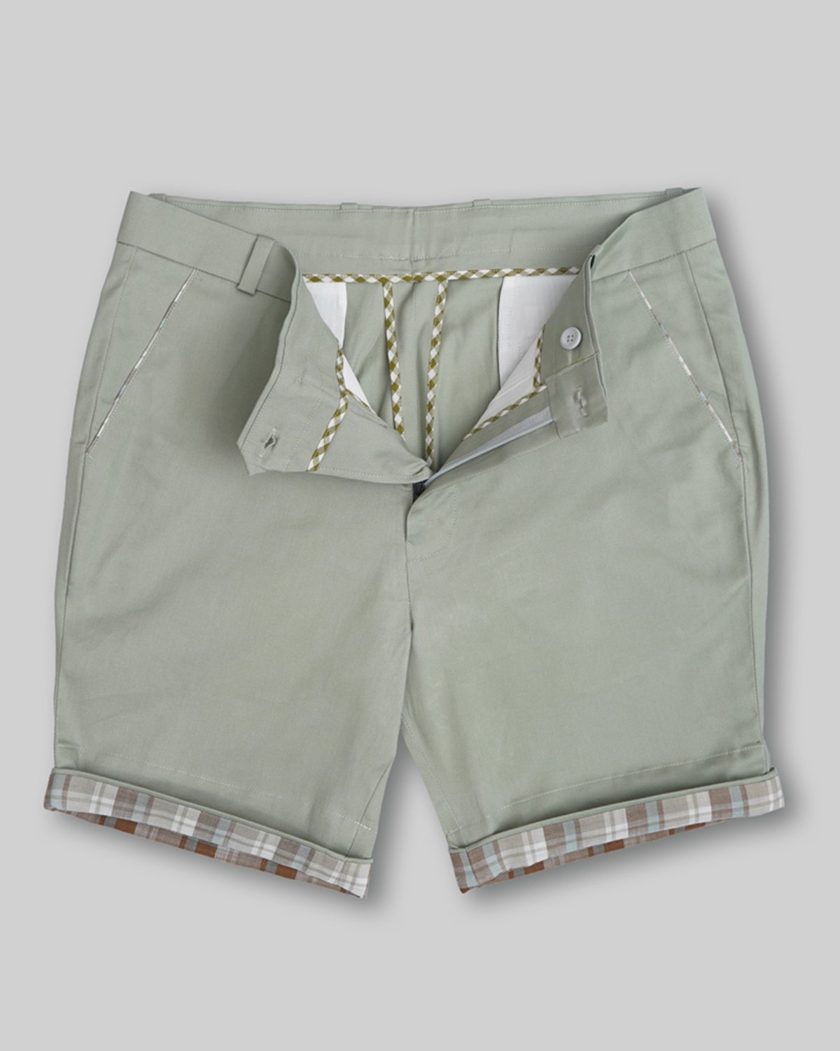 Cotton Short with Jacquard Weave and Extra Stretch - Light Pistachio