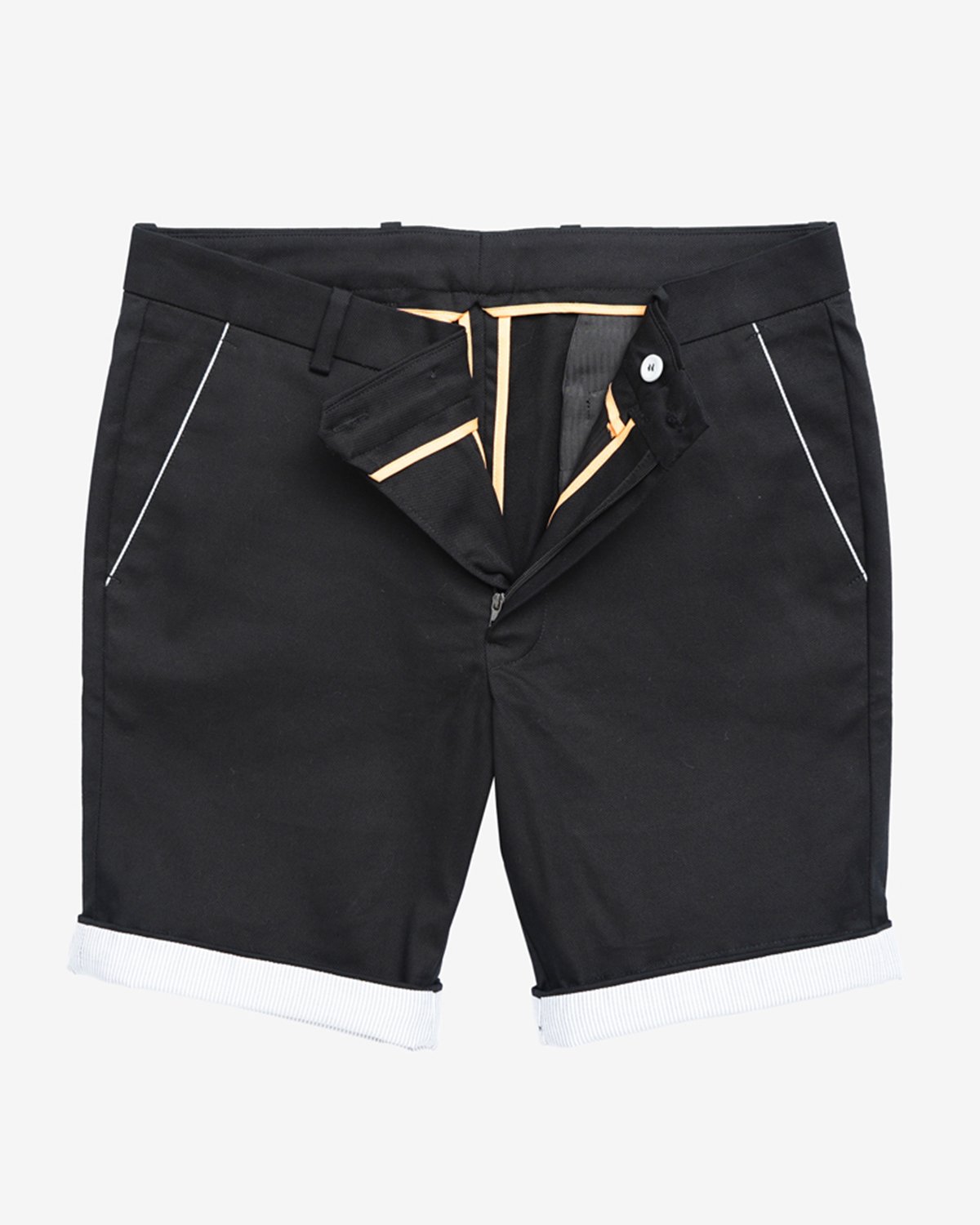 Cotton Short with Jacquard Weave and Extra Stretch - Black