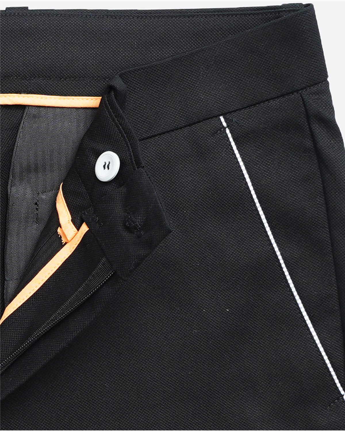 Cotton Short with Jacquard Weave and Extra Stretch - Black