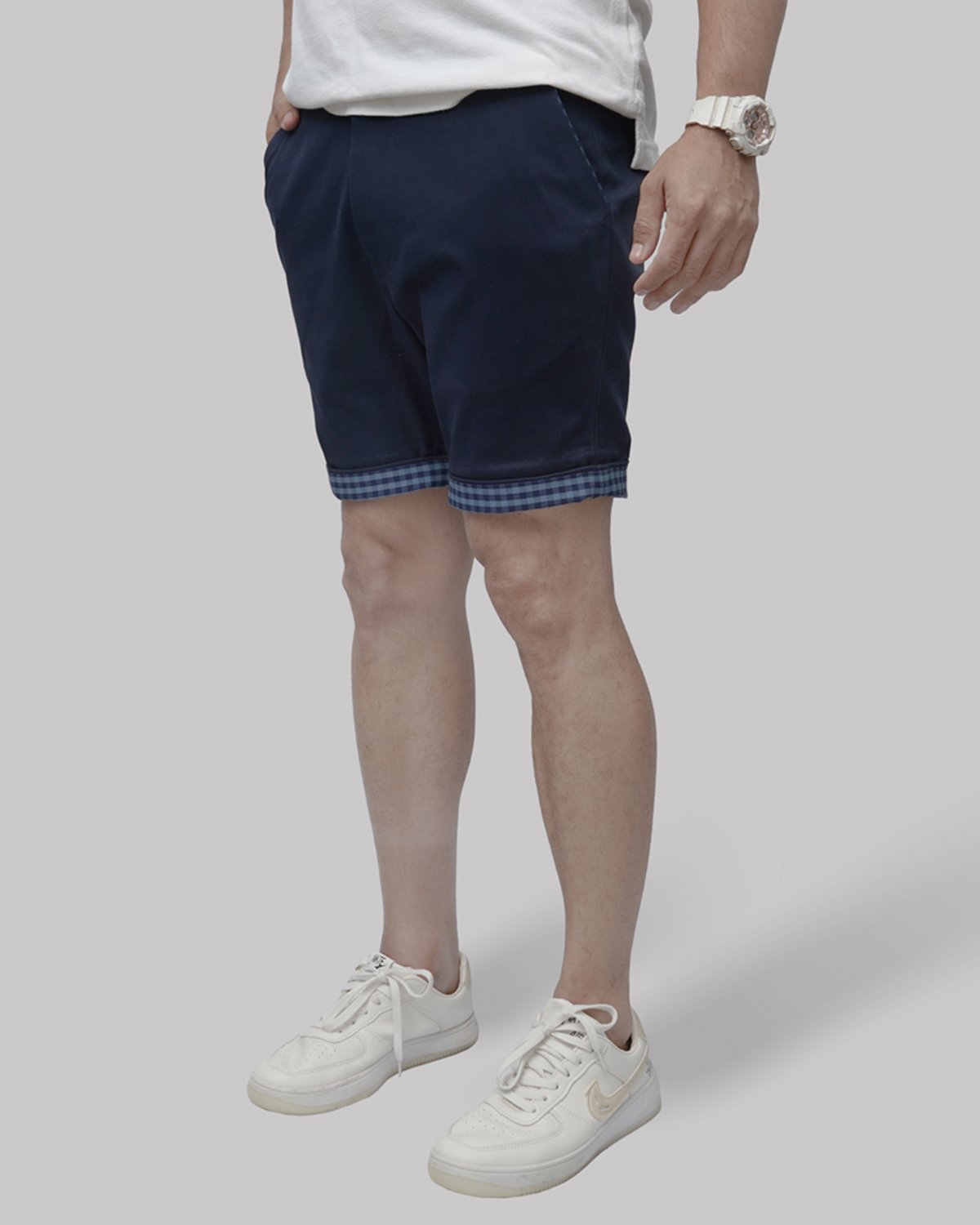 Cotton Short with Twill Weave and Extra Stretch  Navy
