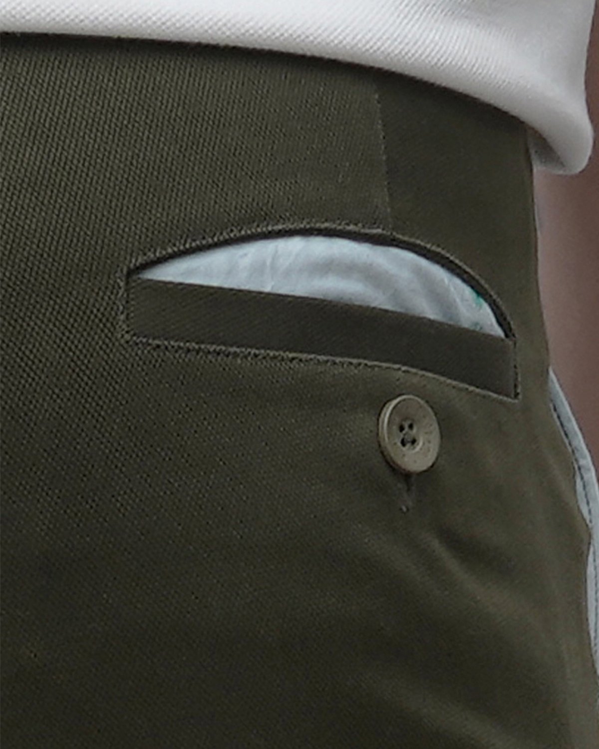 Cotton Short with Jacquard Weave and Extra Stretch - Olive Ink