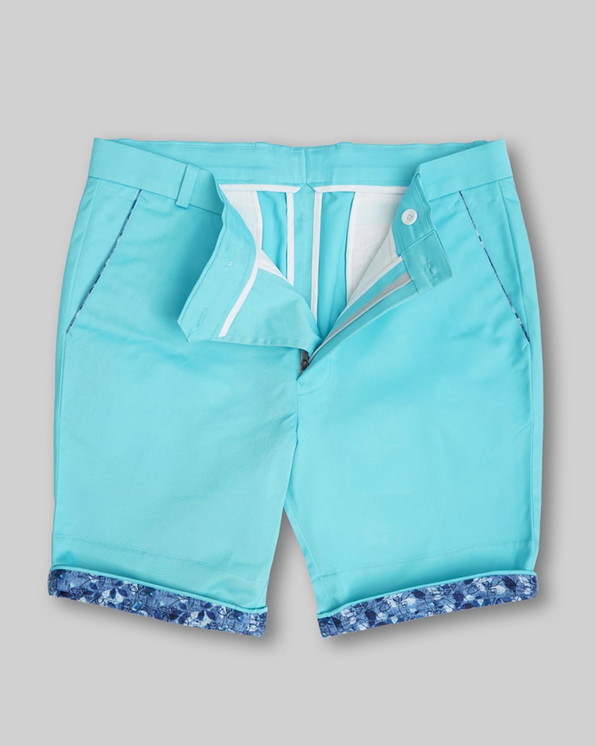 Cotton Short with Twill Weave and Extra Stretch - Ocean