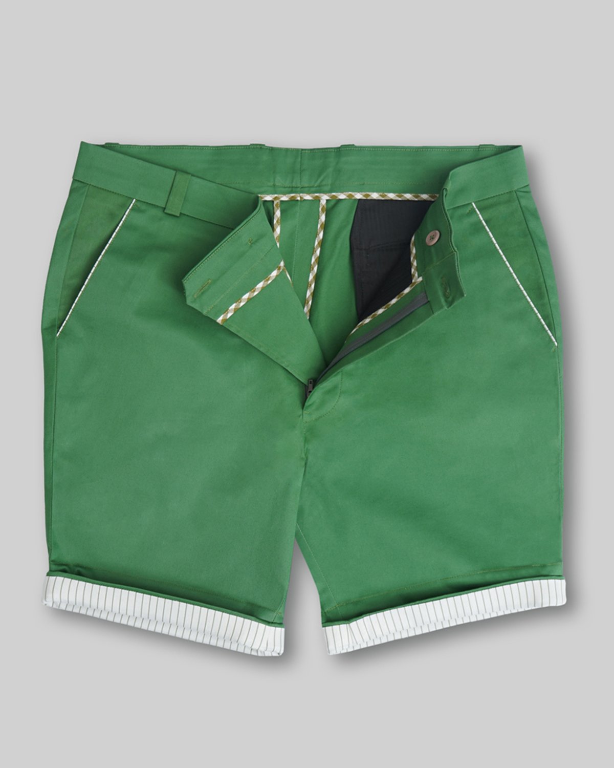 Cotton Short with Plain Weave and Extra Stretch - Olive