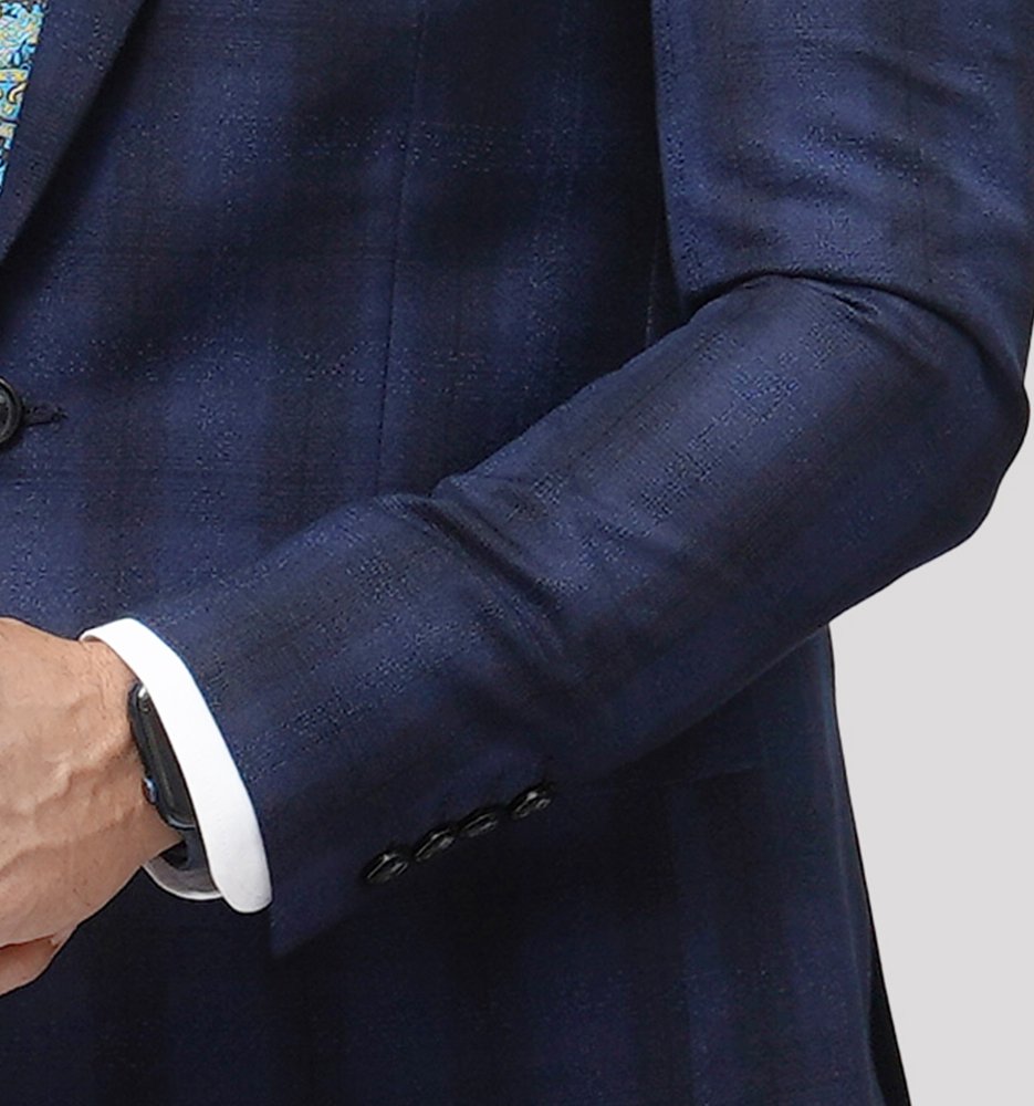 Luxury Premium Viscose Suit with Sky and Blue Grid