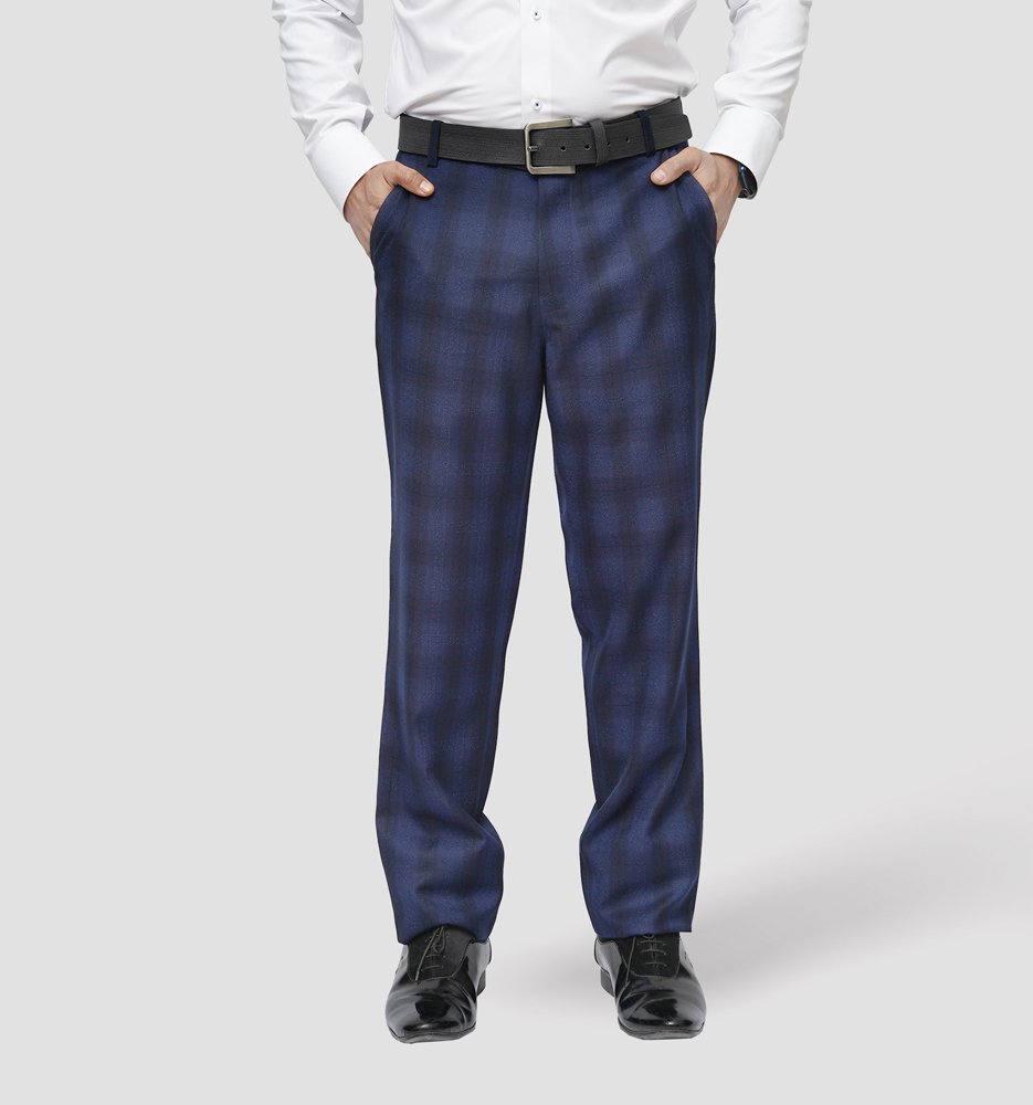 Luxury Premium Viscose Suit with Sky and Blue Grid