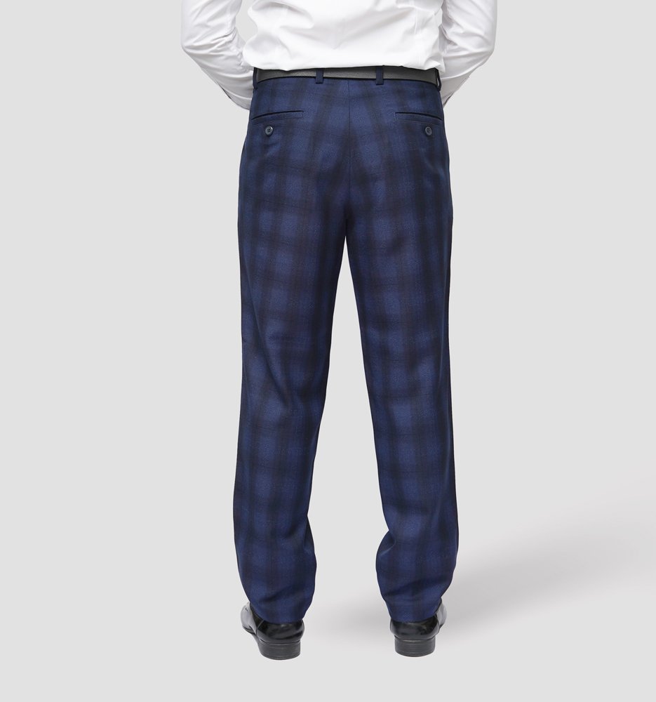 Luxury Premium Viscose Suit with Sky and Blue Grid