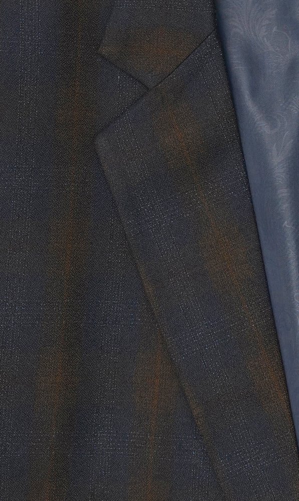 Luxury Premium Viscose Suit with Peach and Nevy Grid