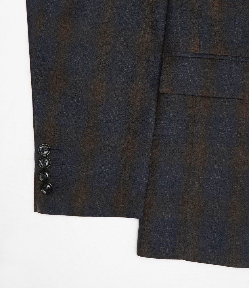 Luxury Premium Viscose Suit with Peach and Nevy Grid