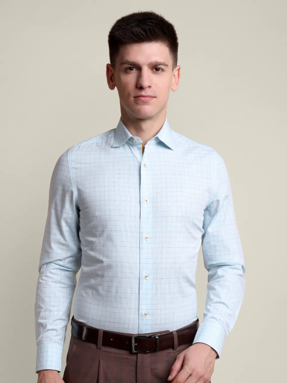 Pure Cotton Multi Color Grid  Aquatic Shirt