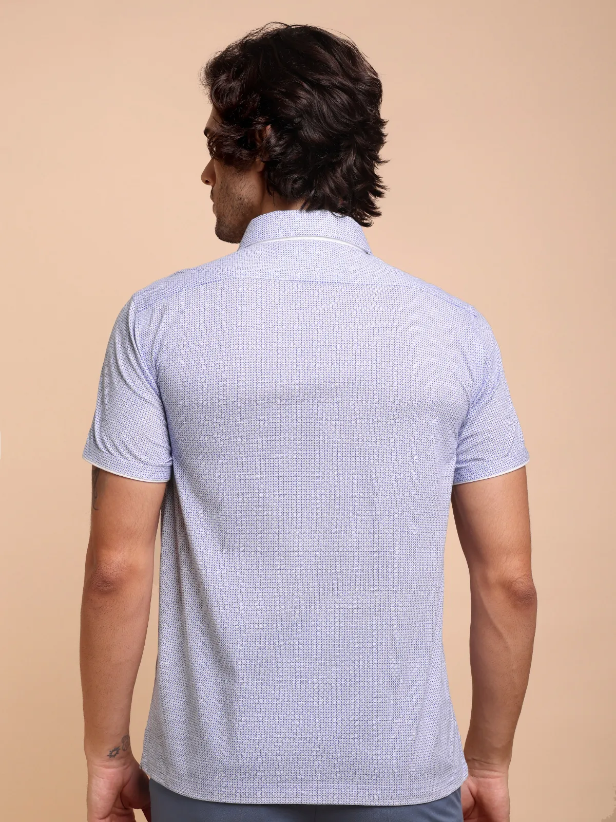 Ritz Exclusive: Sterling Grid One-Piece Collar Smart Polo