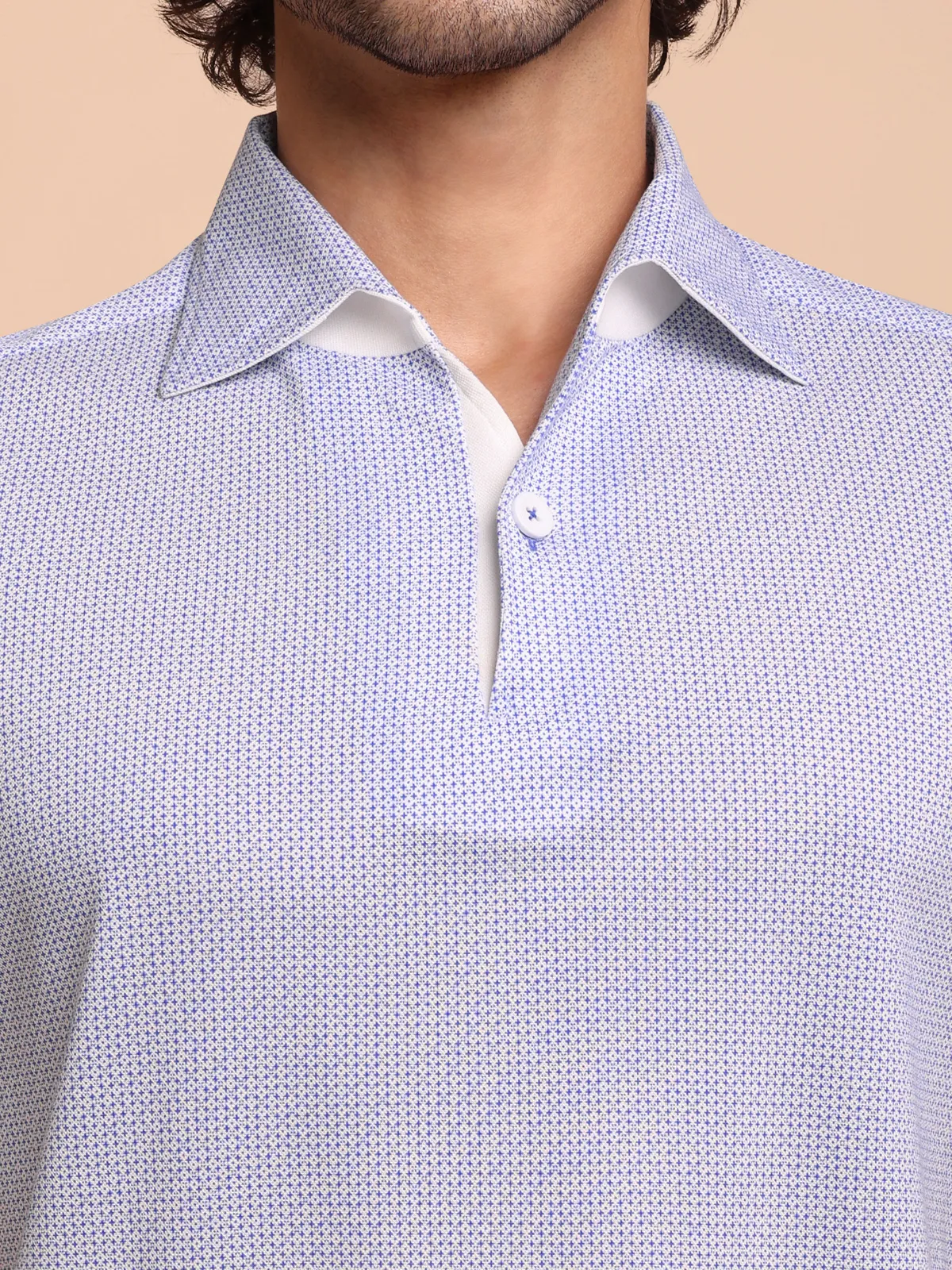 Ritz Exclusive: Sterling Grid One-Piece Collar Smart Polo