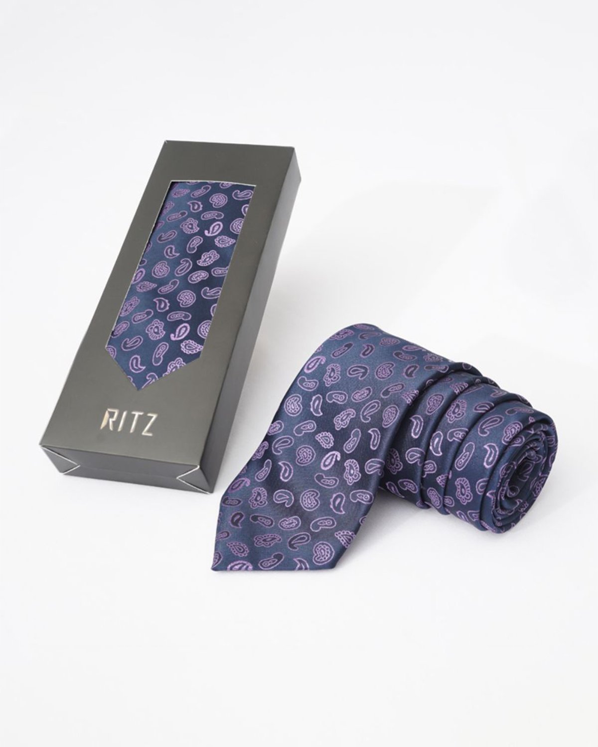 Navy and purple paisley Premium Neck Tie