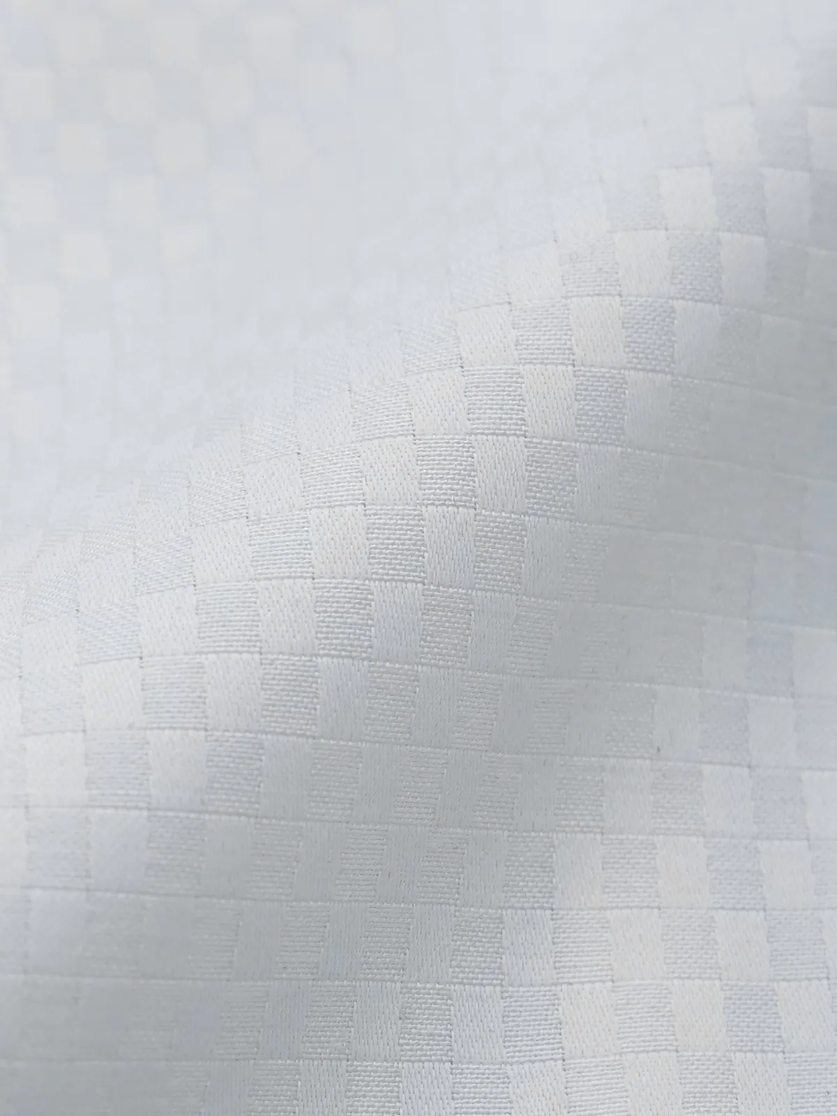 White Dress Shirt with Self Checks and Contrast Accent
