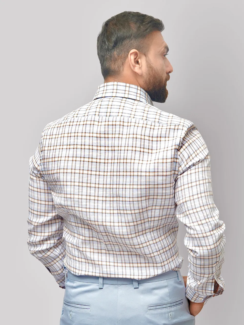 Pure Hemp Yard Dyed SpringDawn Grid Shirt