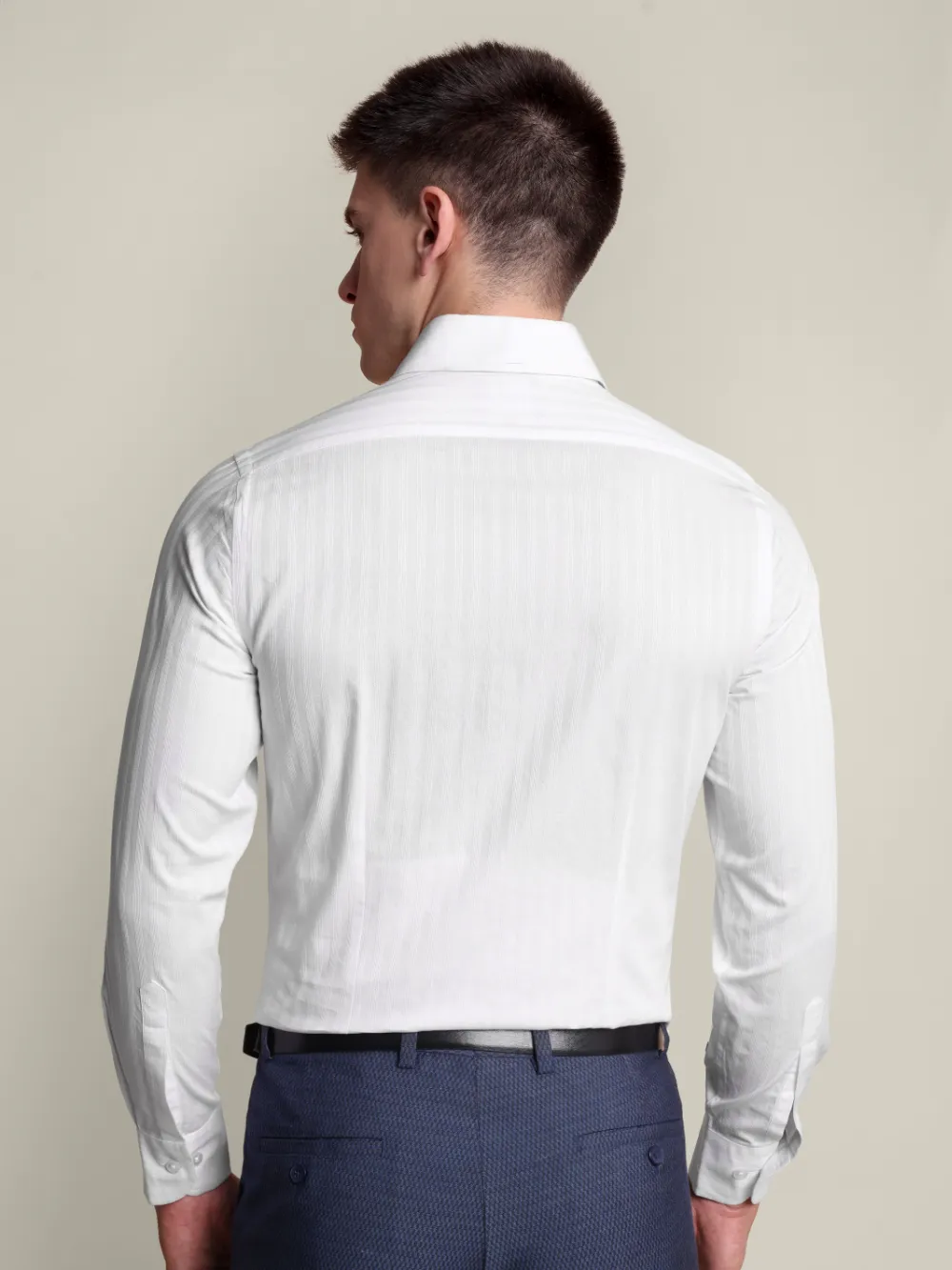 Pure Cotton Unique Self-Striped Shirt for Timeless Elegance