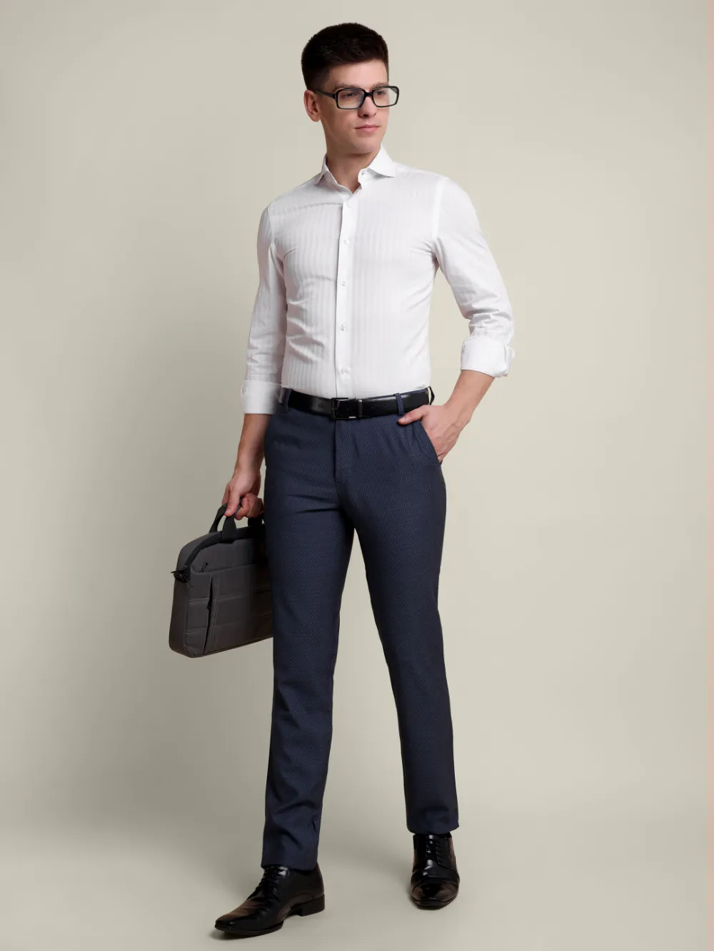 Pure Cotton Unique Self-Striped Shirt for Timeless Elegance