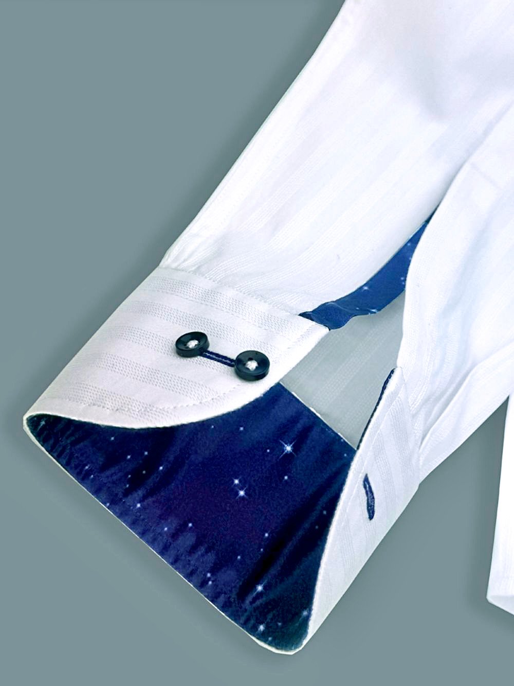 White Shirt with Signature Satin Accent - Midnight