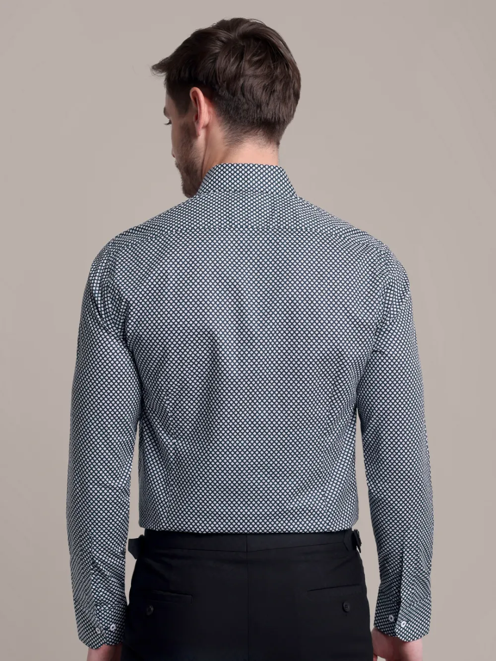 Non-Iron Snow Flowers Shirt - Plain Weave