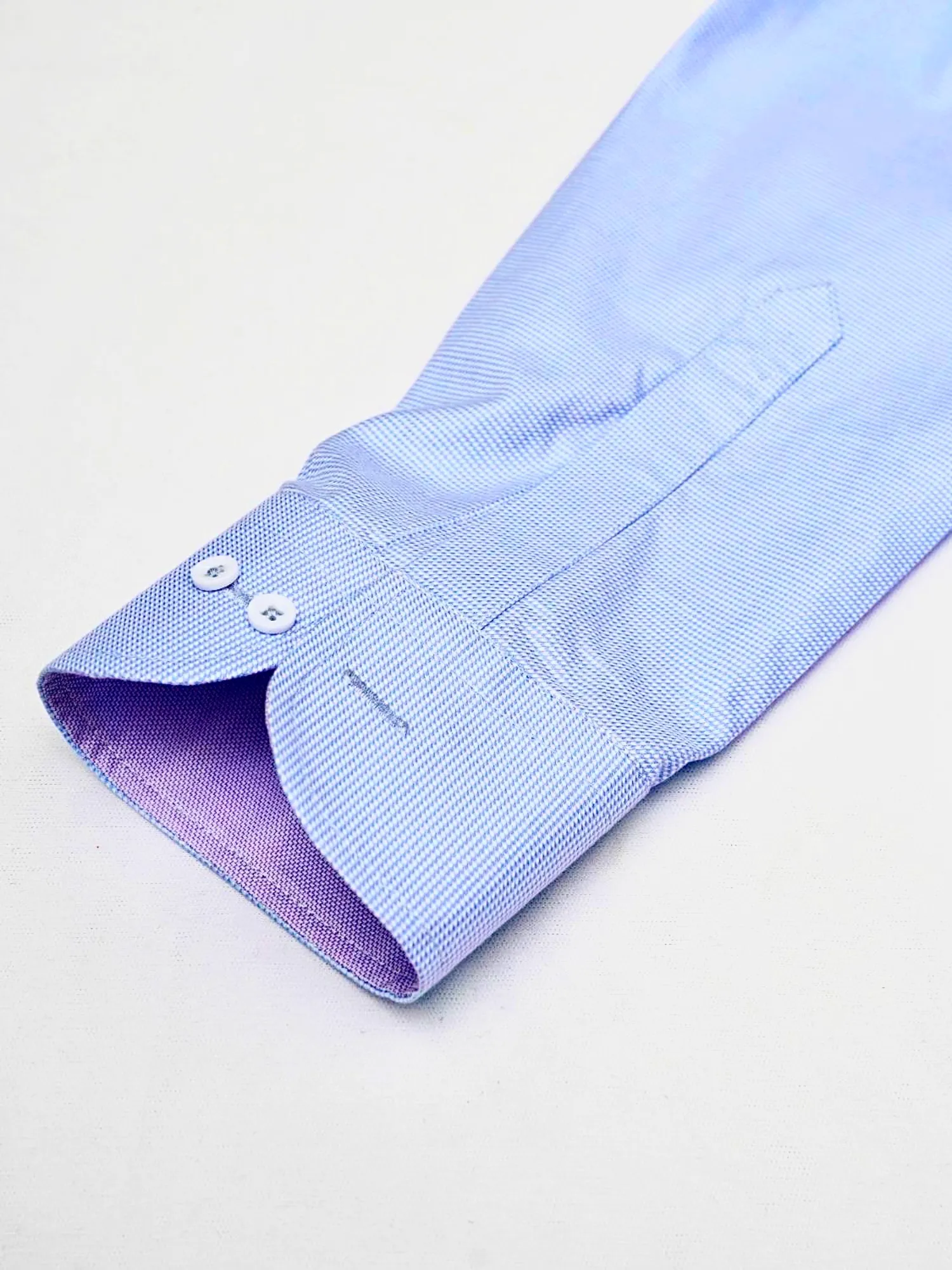Non-Iron Pure Cotton Hound’s Tooth Sky Shirt
