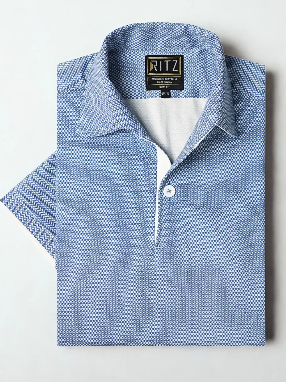 Ritz Exclusive: Blue Diamond One-Piece Collar Smart Polo