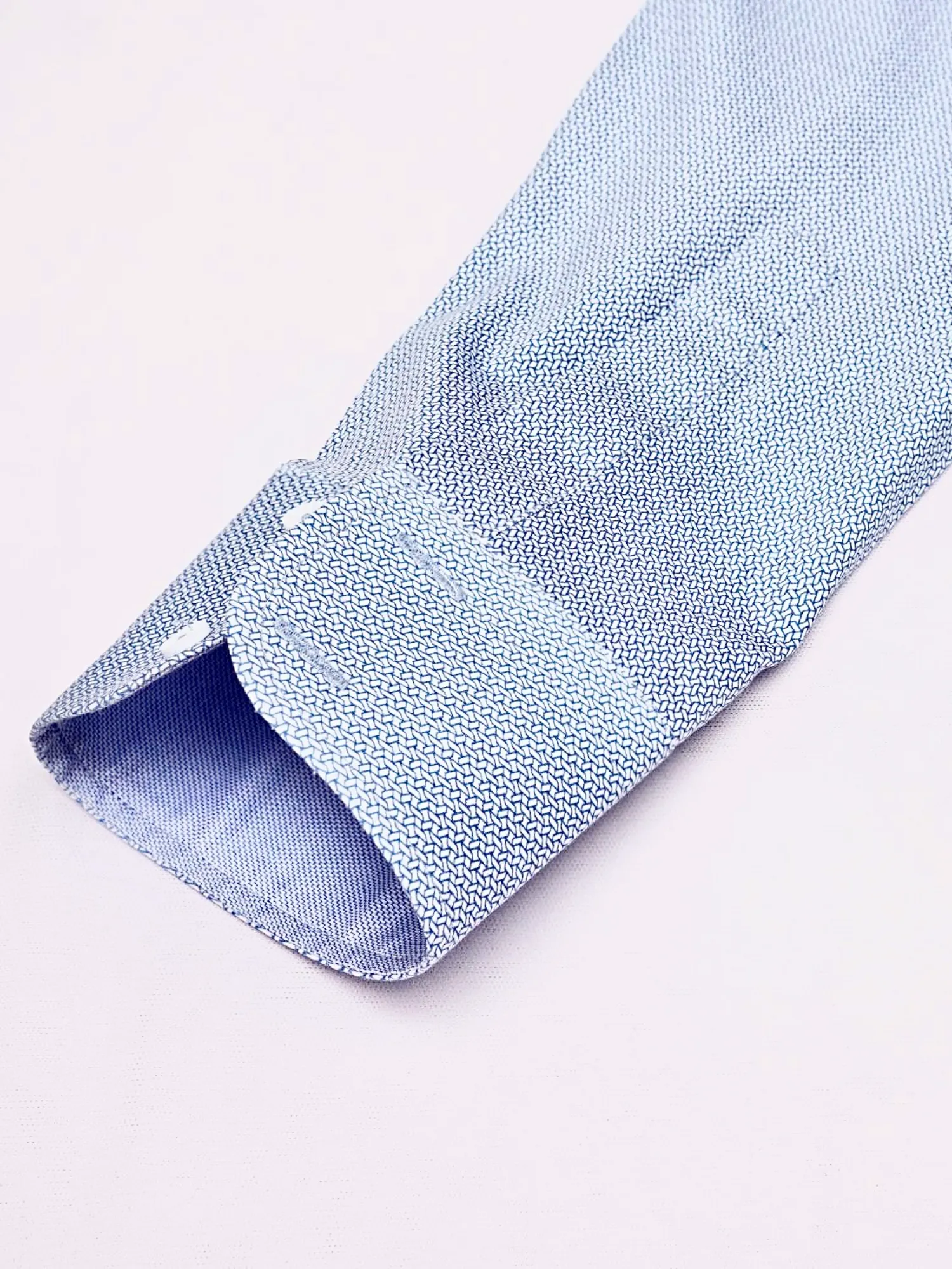 Non-Iron Stretch Sky Geometry Print Shirt – Knitted Weave