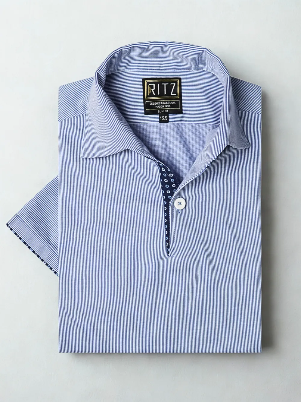 Ritz Exclusive: Royal Streaks One-Piece Collar Smart Polo