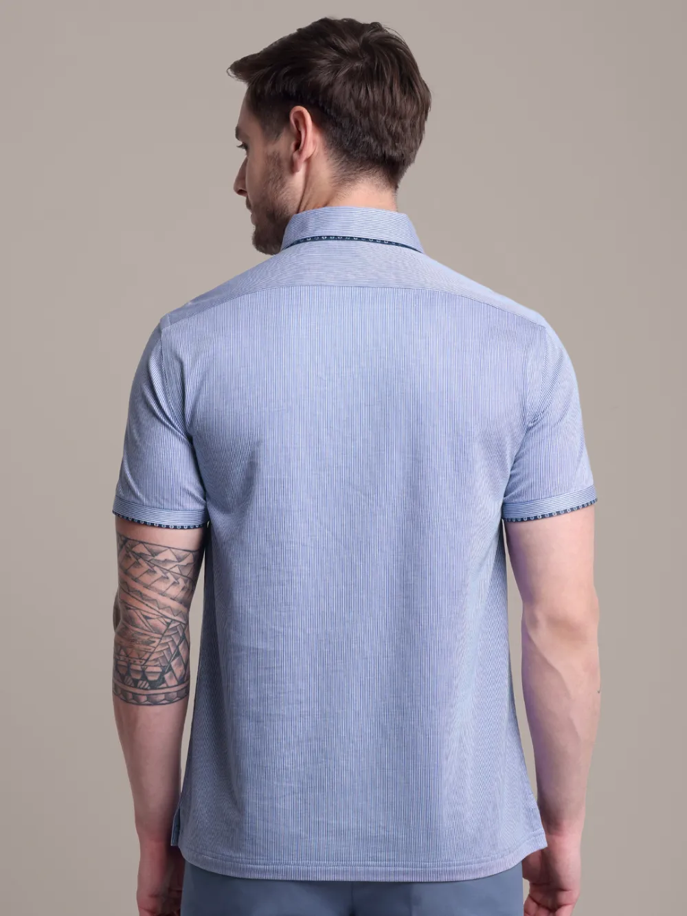 Ritz Exclusive: Royal Streaks One-Piece Collar Smart Polo