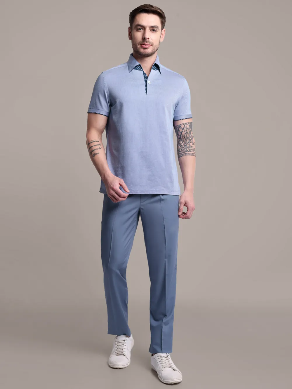 Ritz Exclusive: Royal Streaks One-Piece Collar Smart Polo
