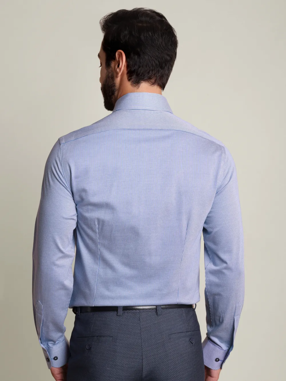 Non-Iron Stretch Royal Streaks Shirt - Knitted Weave