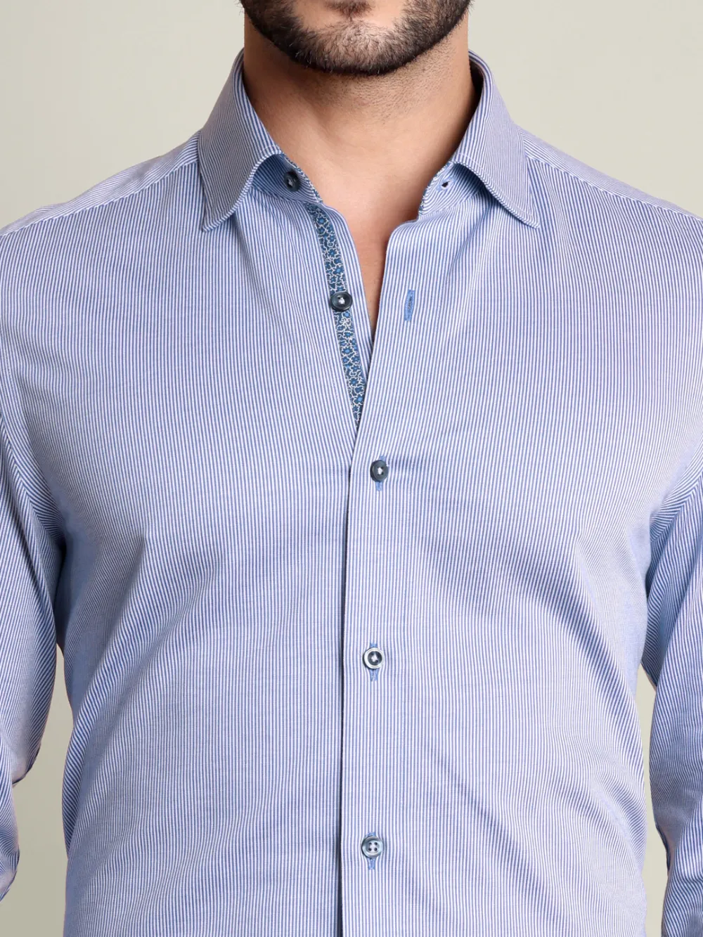 Non-Iron Stretch Royal Streaks Shirt - Knitted Weave