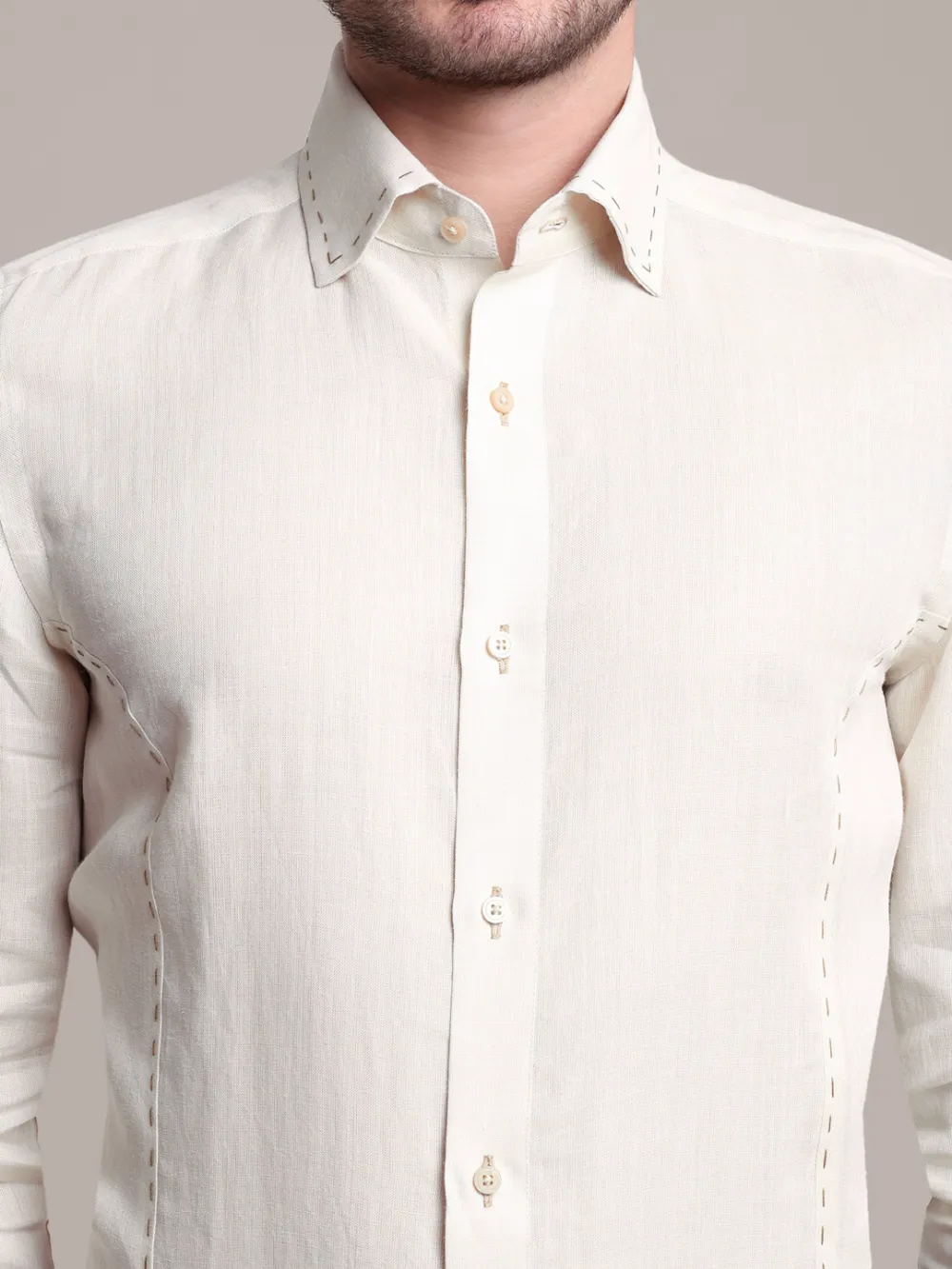 Sustainable - 100% Hemp Plain Ivory Essence Shirt