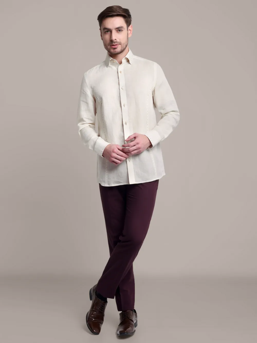 Sustainable - 100% Hemp Plain Ivory Essence Shirt