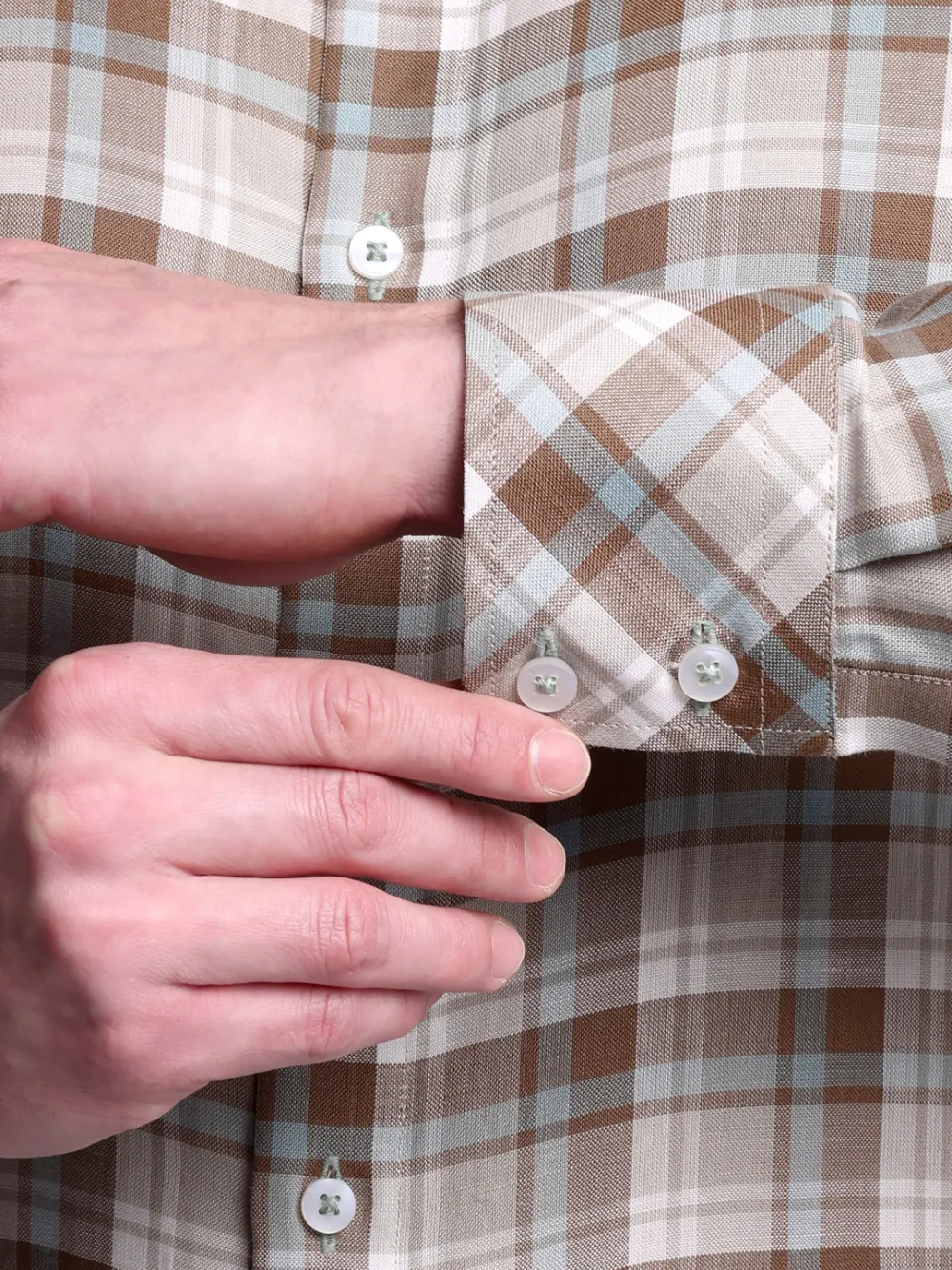 Sustainable, 100% Hemp Shirt - Light Brown And Olive green