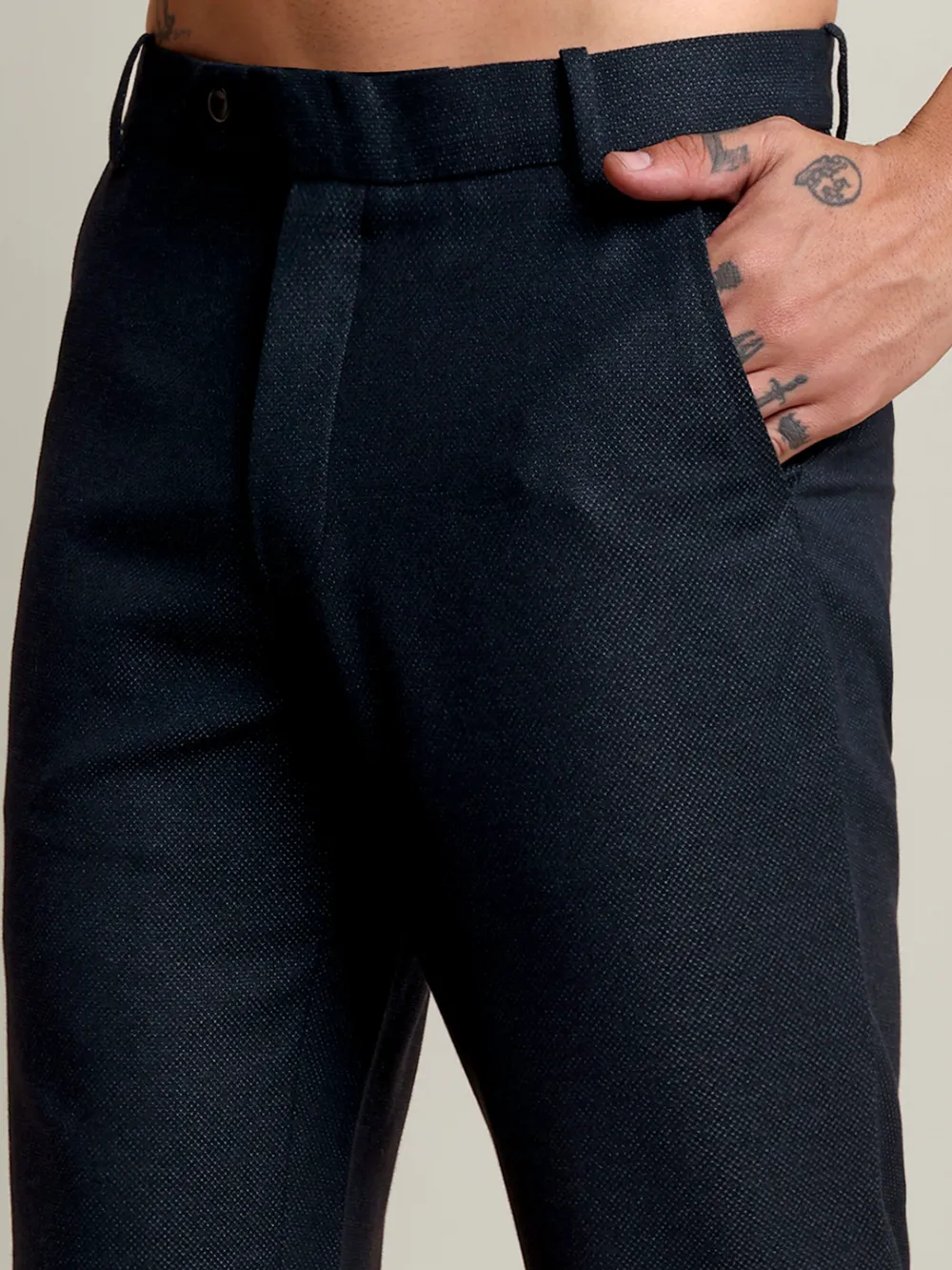 Luxury Premium Viscose Suit with Dobby Weave – Turquoise and Black