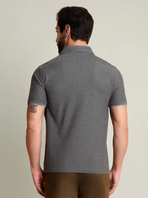 Ritz Exclusive: Slate One-Piece Collar Smart Polo Shirt