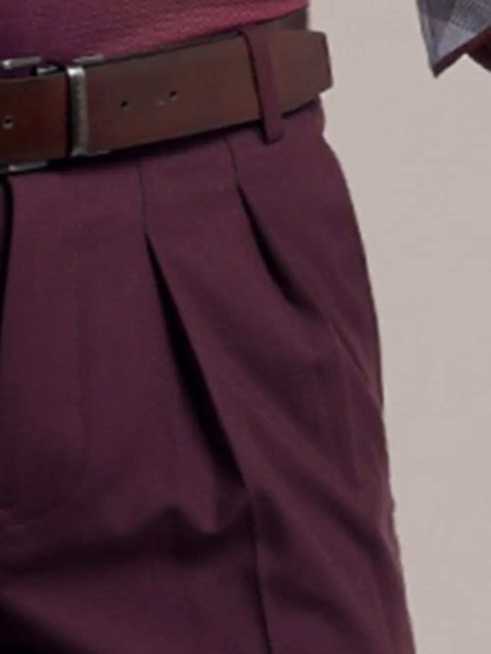 Winefire designer pair of wine red plain shirt and maroon trousers