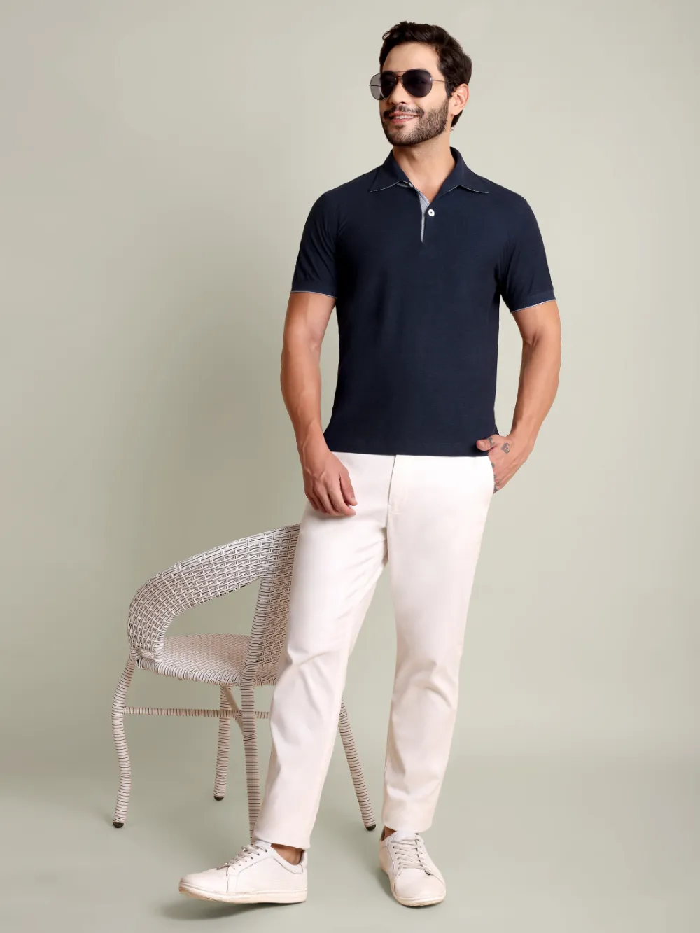 Ritz Exclusive: Night Sky One-Piece Collar Smart Polo Shirt