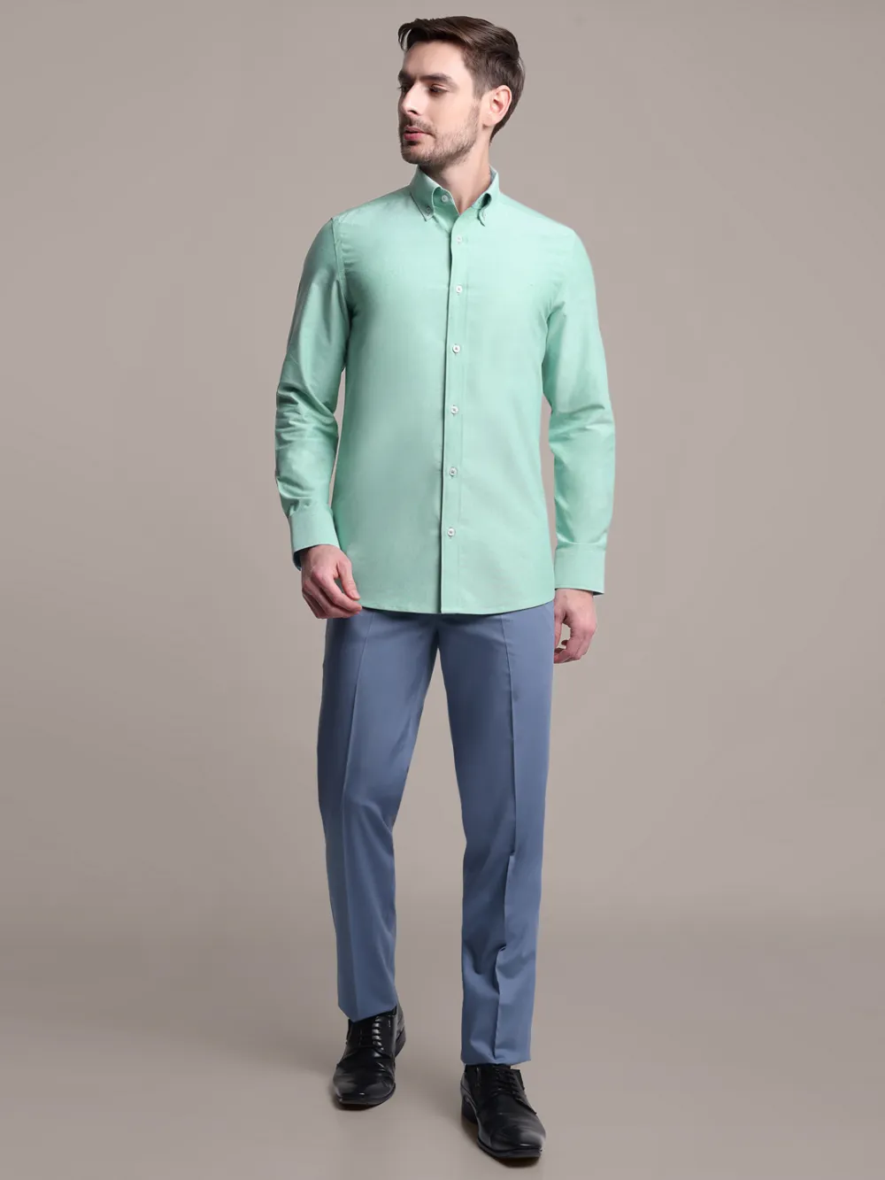 Oxford Button down Collar Shirt - Green