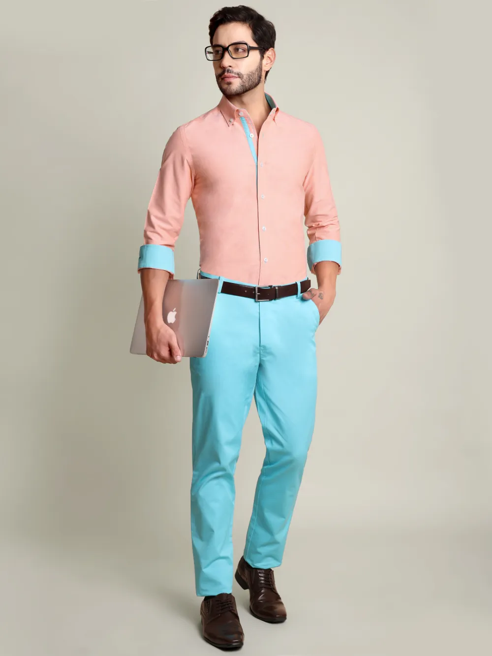 Oxford Button Down Collar Shirt - Peachy Orange